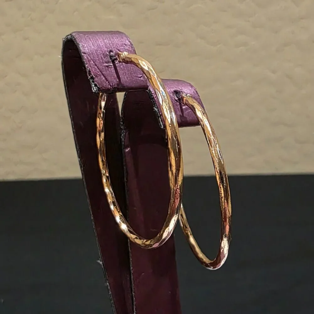 Rose Gold Pink Tone Twist Diamond Cut 1.5